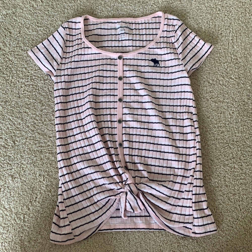 Abercrombie kid’s pink striped shirt